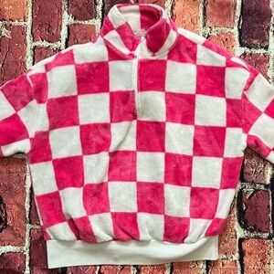 Mighty Fine Pink and White Checkered Kids Pullover